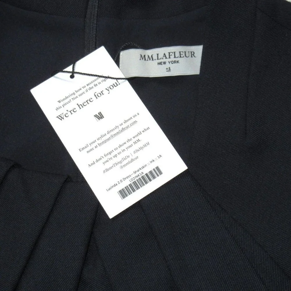 NWT MM. Lafleur Lucinda 2.0 in Ink Sharkskin Stretch Wool Sheath Dress +1 $325 - Picture 4 of 8